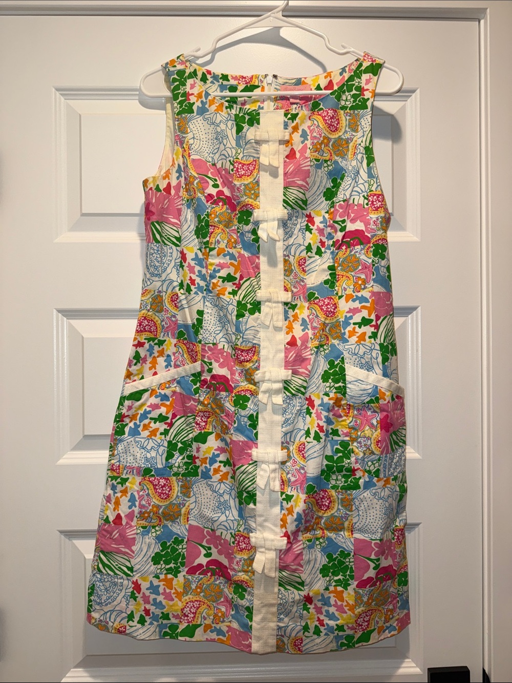 Lilly Pulitzer Multicolor Patchwork Floral Shift Dress - Pink, Green, Blue